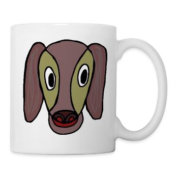 Chien de dessin animé aux grands yeux - Mug blanc - blanc - Droite
