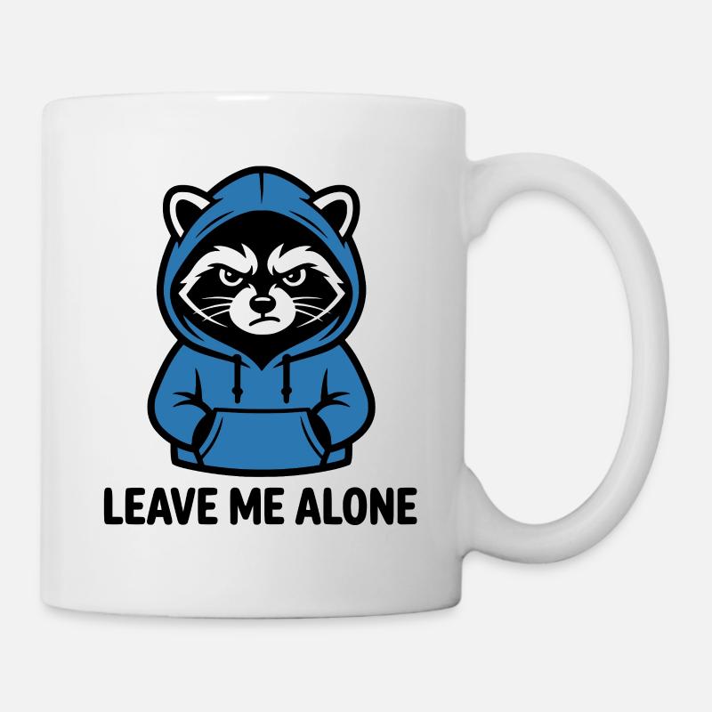 Introvertierter Waschbär – Lass mich in Ruhe Design - Tasse - Weiß