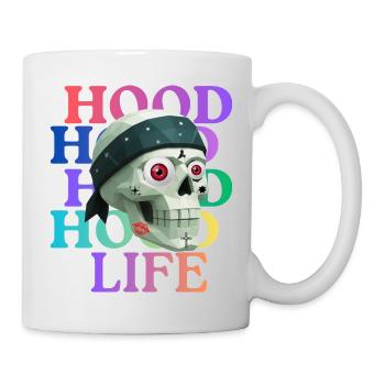 Hood Life Skull T-Shirt design. - Mug - white - Right