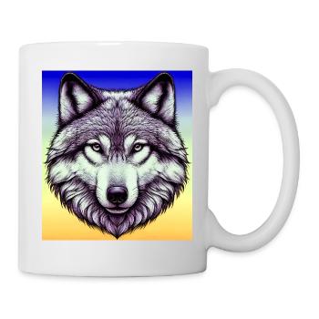 Wolf - Tasse - Weiß - Rechts