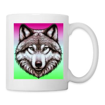 Wolf - Tasse - Weiß - Rechts