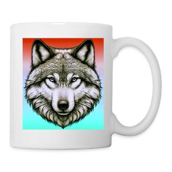 Wolf - Tasse - Weiß - Rechts