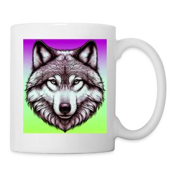 Wolf - Tasse - Weiß - Rechts