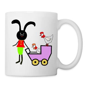 Rabbit Bunny Easter Chickens Kids - Mug - white - Right