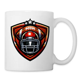 Football Helm Shield Emblem - Tasse - Weiß - Rechts