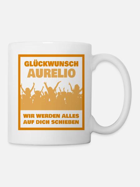 Glückwunsch Aurelio JubelCrowd - Tasse - Weiß
