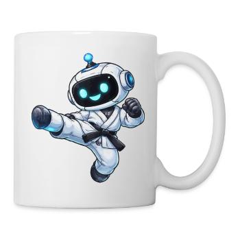 Kampfroboter im Karate-Gi - Tasse - Weiß - Rechts