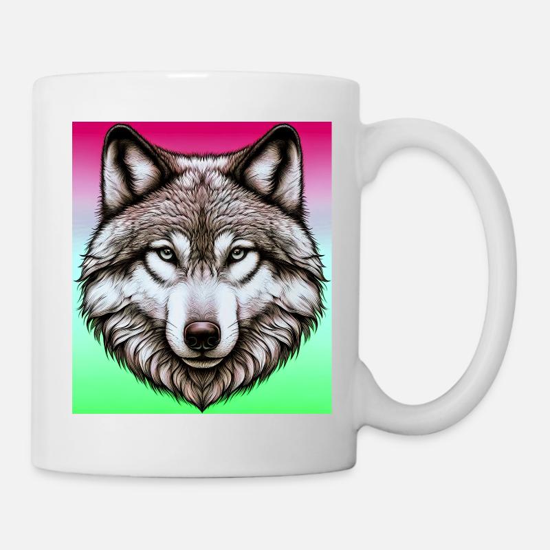 Loup - Mug blanc - blanc