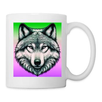 Wolf - Tasse - Weiß - Rechts