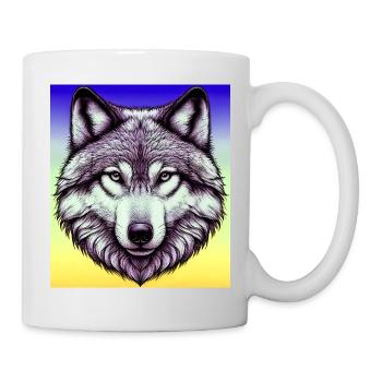 Wolf - Tasse - Weiß - Rechts