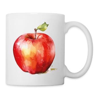 Watercolor Apple – Red Fruit Accent - Mug - white - Right