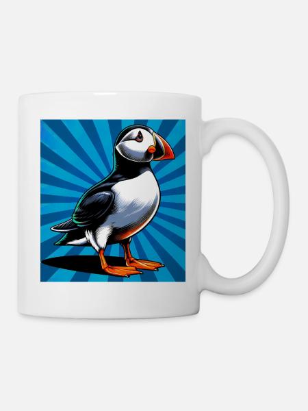 Papageitaucher - Tasse - Weiß