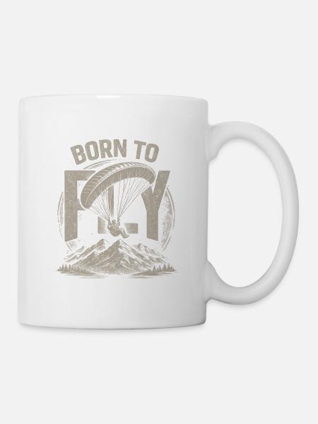 Born to fly Paragliding - Mug - white