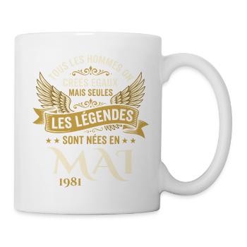Anniversaire Mai 1981 - Mug blanc - blanc - Droite
