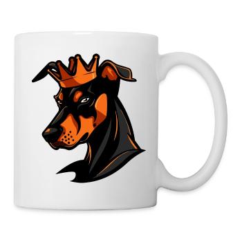 Doberman Dog Crown - Mug - white - Right