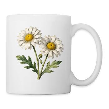 Helle Aquarell-Gänseblümchen - Tasse - Weiß - Rechts