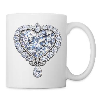 Bijoux en forme de cœur en diamant - Mug blanc - blanc - Droite