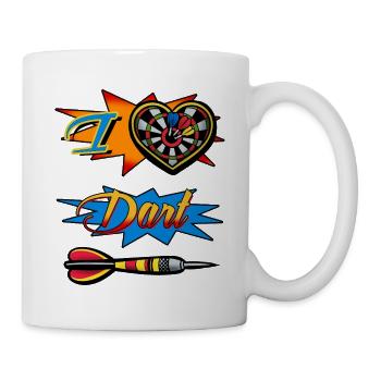 J’adore le motif de cœur en fléchette - Mug blanc - blanc - Droite