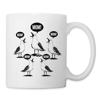 Mom! Funny Seagulls Streetwear Style - Mug - white - Right