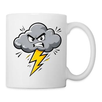Motif météo d’orage d’orage nuageux en colère - Mug blanc - blanc - Droite