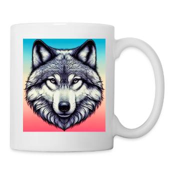 Wolf - Tasse - Weiß - Rechts