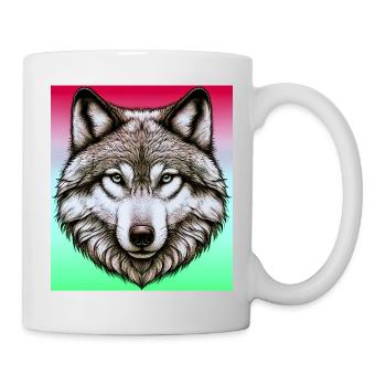 Wolf - Tasse - Weiß - Rechts