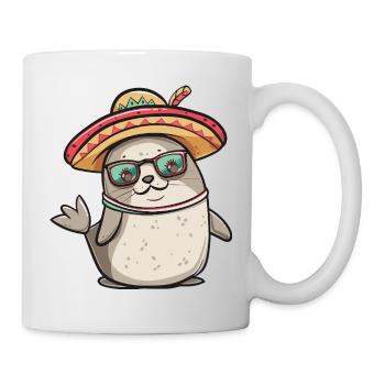 Robbe Tier Lustig Sombrero - Tasse - Weiß - Rechts