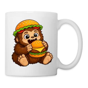 Cute Bigfoot Sasquatch Cartoon Fast Food Castle - Mug - white - Right