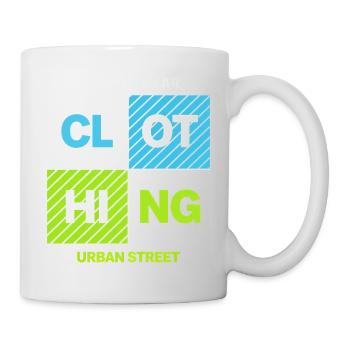 Neon-Quadrate Urban Street Collage - Tasse - Weiß - Rechts