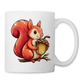 Cuddly squirrel with acorn - Mug - white - Right