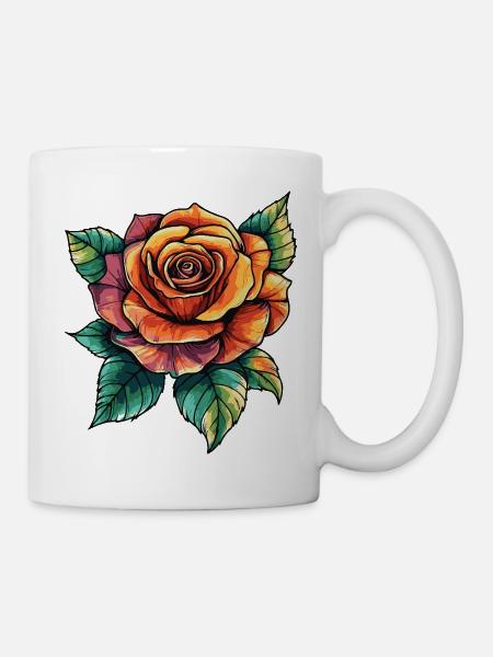 Rose Blüte - Tasse - Weiß