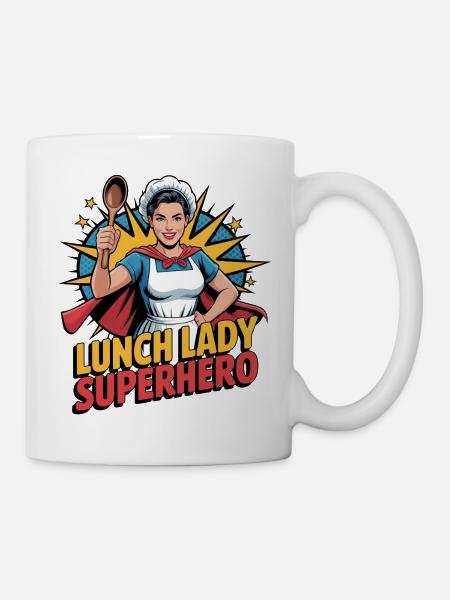Lunchlady-Superheld - Tasse - Weiß