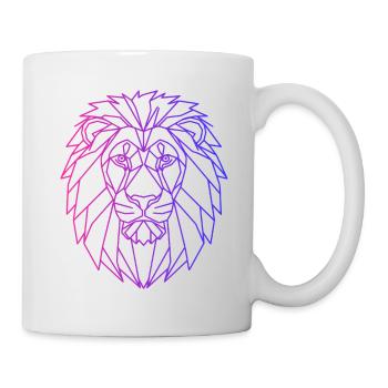 Lion T-shirt néon – Lion Shirt Hommes femmes - Mug blanc - blanc - Droite