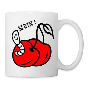 Cherries with worm - Mug - white - Right