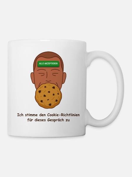 Datenschutz Cookie, Richtlinien Ironie - Tasse - Weiß