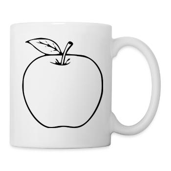 Apfel minimalistisch Geschenk - Tasse - Weiß - Rechts