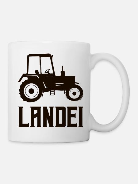 Traktor Silhouette Landei - Tasse - Weiß