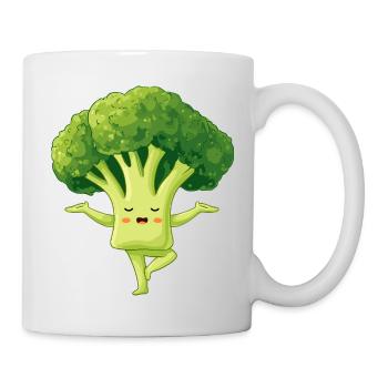 Kawaii Brokkoli Yoga Charme - Tasse - Weiß - Rechts