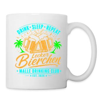 Malle 2026 Lecker Bierchen Malle Drinking Club - Tasse - Weiß - Rechts