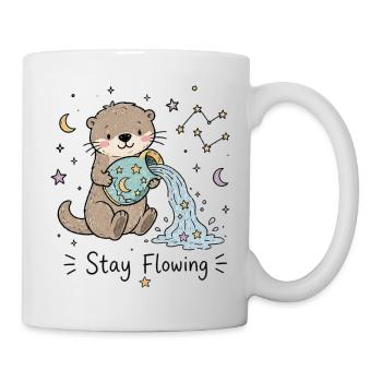 Astro Aquarius Otter – Stay Flowing - Mug - white - Right