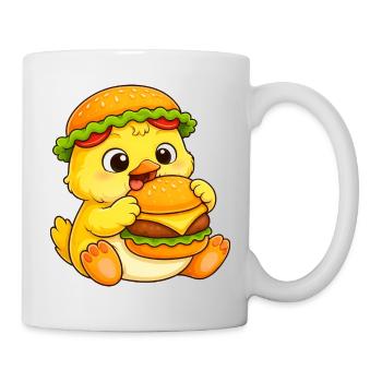 Burger de dessin animé Poulet sucré et poussins - Mug blanc - blanc - Droite