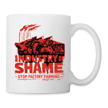 Industrie de la honte – Arrêter l’élevage industriel - Mug blanc - blanc - Droite