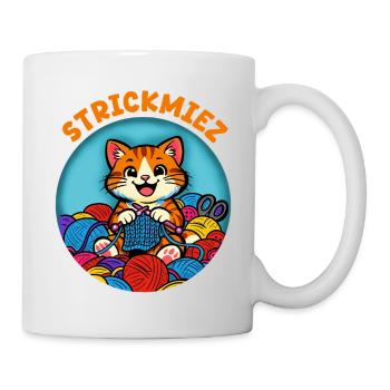 Strickmiez im Meer aus Wolle - Tasse - Weiß - Rechts