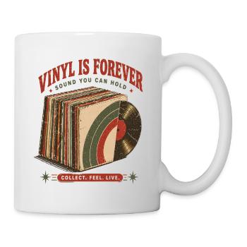 Vinyl Is Forever Retro Record Design - Tasse - Weiß - Rechts