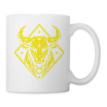 Geometric Bull - Pure Strength - Zodiac Sign Taurus - Mug - white - Right
