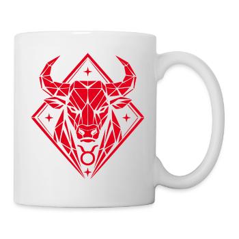 Geometric Bull - Pure Strength - Zodiac Sign Taurus - Mug - white - Right