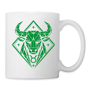 Geometric Bull - Pure Strength - Zodiac Sign Taurus - Mug - white - Right