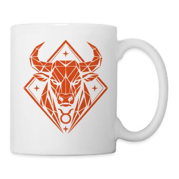 Geometric Bull - Pure Strength - Zodiac Sign Taurus - Mug - white - Right