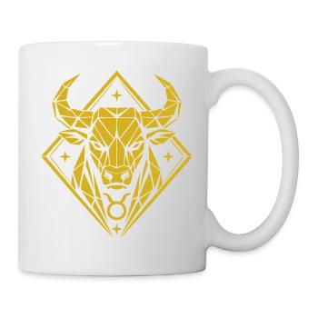 Geometric Bull - Pure Strength - Zodiac Sign Taurus - Mug - white - Right
