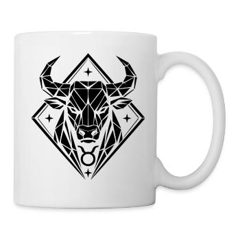Geometric Bull - Pure Strength - Zodiac Sign Taurus - Mug - white - Right